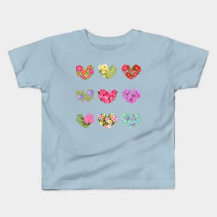 heart shaped flowers Kids T-Shirt